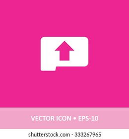 Icon of Upload on Magenta Color Background. Eps-10.
