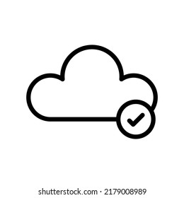 Icono cargado en la nube con estilo de esquema