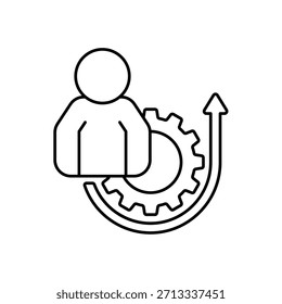 Icono de un upskill, aislado contra un fondo limpio.