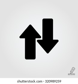 Icon of upwards and downwards arrows 