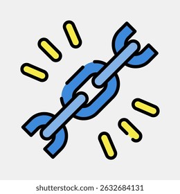 Icon url. Internet network elements. Icon in filled line style.