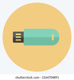Icon USB Cable. suitable for Education symbol. flat style. simple design editable. design template vector. simple symbol illustration