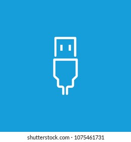 Icon of USB connector. Connection, transfer, storage. Data transfer concept. Can be used for topics like modern technology, digital devices, storage.