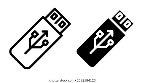 Icon of a USB connector, symbolizing data transfer, storage, or electronic devices.