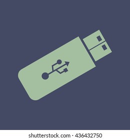 Icon of USB Drive, Pen Drive, Flash Drive. Eps-10.