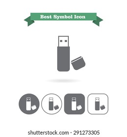Icon of USB flash drive with open cover