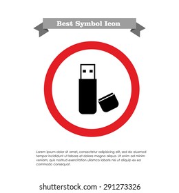 Icon of USB flash drive with open cover