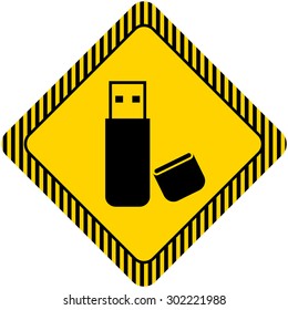Icon of USB flash drive with open cover