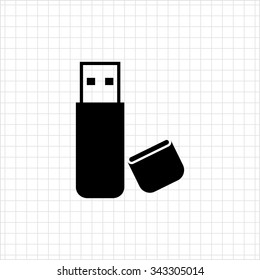 Icon of USB flash drive with open cover