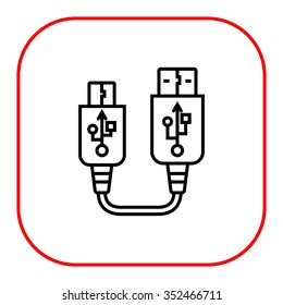 Icon of USB to mini USB cable