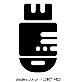 icon usb , pen drive with style glyph