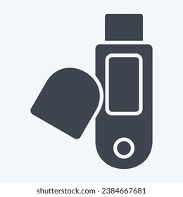 Icon Usb. related to Computer symbol. glyph style. simple design editable. simple illustration