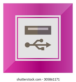 Icon of USB sign and port