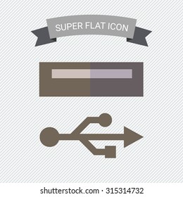 Icon of USB sign and port