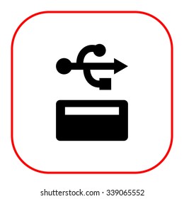 Icon of USB sign and port