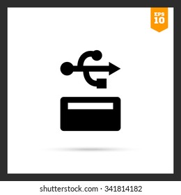 Icon of USB sign and port