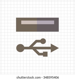 Icon of USB sign and port