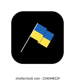 Icon for use in applications of various gadgets. Flag of Ukraine in national colors. Flat minimalistic style.