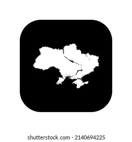 Symbol für die Verwendung in Anwendungen von verschiedenen Gadgets. Karte der Ukraine. Flacher minimalistischer Stil.