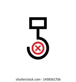 Icon of Use No Hook. Goods Handling Rule - Illustration As A Simple Vector & Trendy Symbol for Design and Websites, Presentation or Mobile Application.