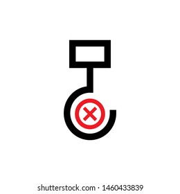 Icon of Use No Hook. Goods Handling Rule - Illustration As A Simple Vector & Trendy Symbol for Design and Websites, Presentation or Mobile Application.