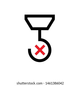 Icon of Use No Hook. Goods Handling Rule - Illustration As A Simple Vector & Trendy Symbol for Design and Websites, Presentation or Mobile Application.