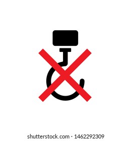 Icon of Use No Hook. Goods Handling Rule - Illustration As A Simple Vector & Trendy Symbol for Design and Websites, Presentation or Mobile Application.