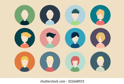 icon user avatar vector set