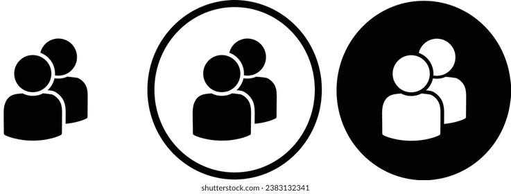 icon user black outline for web site design 
and mobile dark mode apps 
Vector illustration on a white background