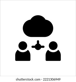 Icon User Glyph, Cloud Computing, Flat Icon Logo Illustration Vector Isolated. Suitable for Web Design, Logo, App. 