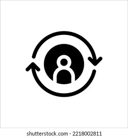 Icono Usuario Glifo, Vector de Ilustración Ilustración Con Icono Plano Aislado. Adecuado para diseño web, logotipo, aplicación.