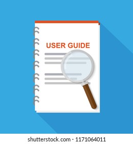 Icon user guide vector flat icon. Concept of User Manual.