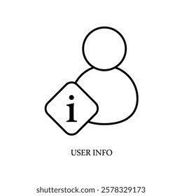 Icon a user info, isolated against a clean background.