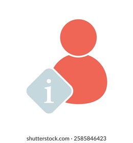 Icon a user info, isolated against a clean background.