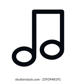 Icon user interface music note with line art design