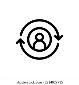 Icon User, Line, outline, Flat Icon Logo Illustration Vector Isolated. Suitable for Web Design, Logo, App. 
