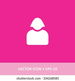 Icon of User on Magenta Color Background. Eps-10.