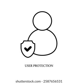 Icon a user protection, isolated against a clean background.