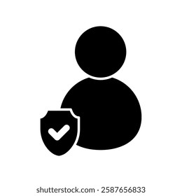 Icon a user protection, isolated against a clean background.