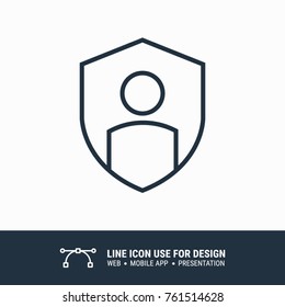 Icon user security graphic design single icon vector illustration