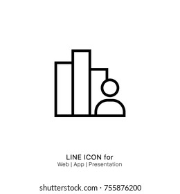 Icon user statistic graphic design single icon vector illustration