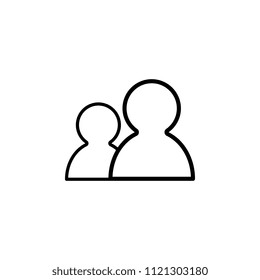 The icon of users. Simple outline icon illustration, vector of users for a website or mobile application on white background