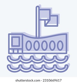Icon USS Arizona Memorial. related to Hawaii symbol. two tone style. simple design editable. vector