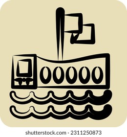Icon USS Arizona Memorial. related to Hawaii symbol. hand drawn style. simple design editable. vector