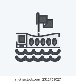 Icon USS Arizona Memorial. related to Hawaii symbol. doodle style. simple design editable. vector