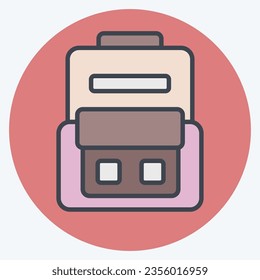Icon Utility Bags. related to Camping symbol. color mate style. simple design editable. simple illustration