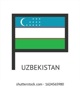 
Icon of the uzbekistan flag on a white background