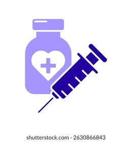 Icon a vaccination, isolated against a clean background.