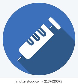 Icon Vaccination. suitable for education symbol. long shadow style. simple design editable. design template vector. simple illustration