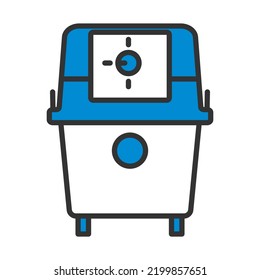 Icon Of Vacuum Cleaner. Editable Bold Outline With Color Fill Design. Vector Illustration.